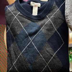 Dockers Men's Crewneck Argyle Sweater - Navy and Gray